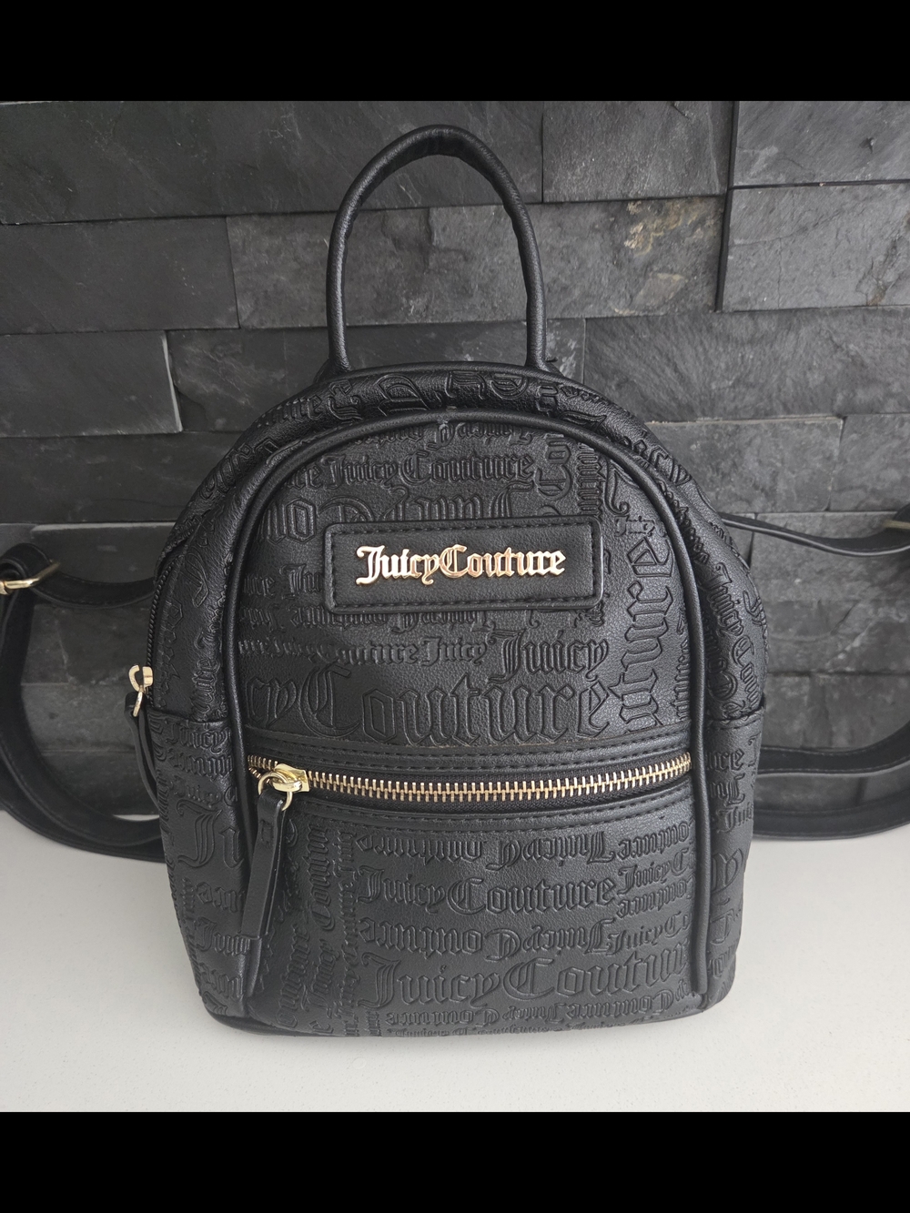 Juicy Couture Black Embossed Mini Backpack - Picture 2 of 11